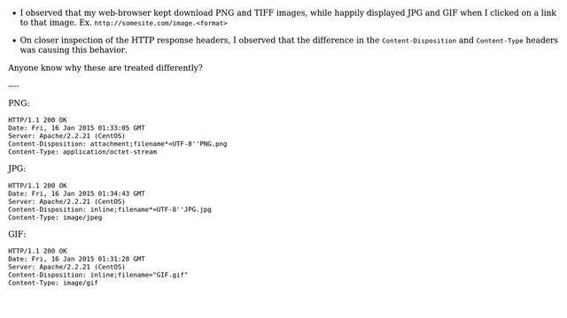 Why are PNG and TIFF formats treated differently than JPG and GIF by a webserver? смотреть онлайн