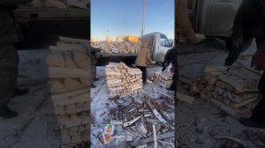 Отгрузка колотых дров. Проверка объема.