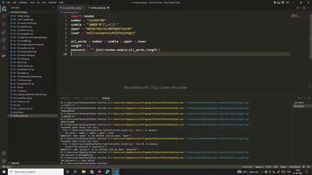 Random password generator in python. #SHORT смотреть онлайн