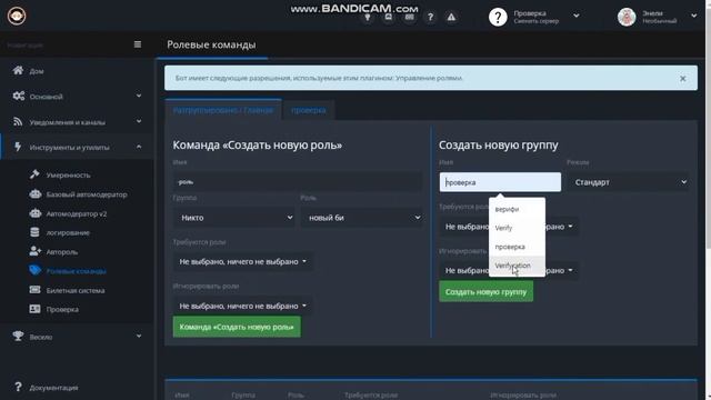 Настройка YAGPDB Верификация смотреть онлайн