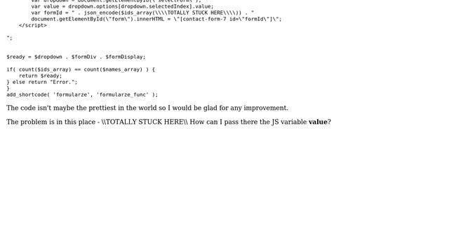 Wordpress: Creating own shortcode - echoeing php variable based on JS variable смотреть онлайн