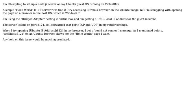 Accessing Ubuntu guest (VirtualBox) node.js server from Windows host (2 Solutions!!) смотреть онлайн