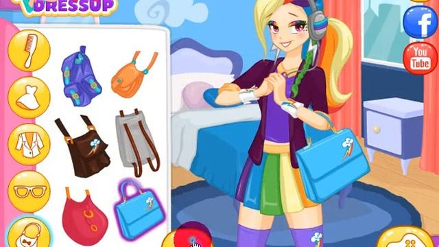 Обзор игры Май Литтл Пони одевалка Рэйнбоу Дэш и Пинки Пай смотреть онлайн