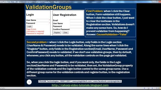 ValidationGroups in asp.net Part 50 смотреть онлайн