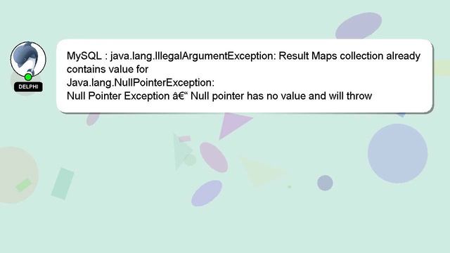 MySQL : java.lang.IllegalArgumentException: Result Maps collection already contains value for смотреть онлайн