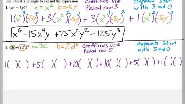 Math 122 : 9.6 #2 (College Algebra Tutorial : Expanding Binomials Using Pascal’s Triangle) смотреть онлайн