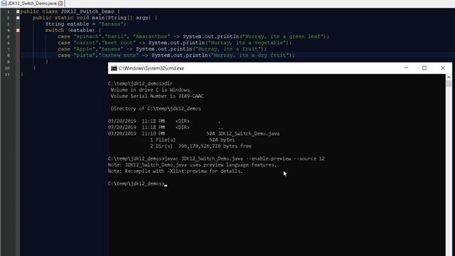 Java/JDK 12 Switch Expressions (Preview) смотреть онлайн