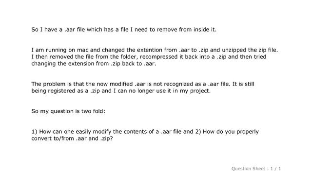 Android : Modifying contents of Android .aar file / Converting to and from .zip format смотреть онлайн