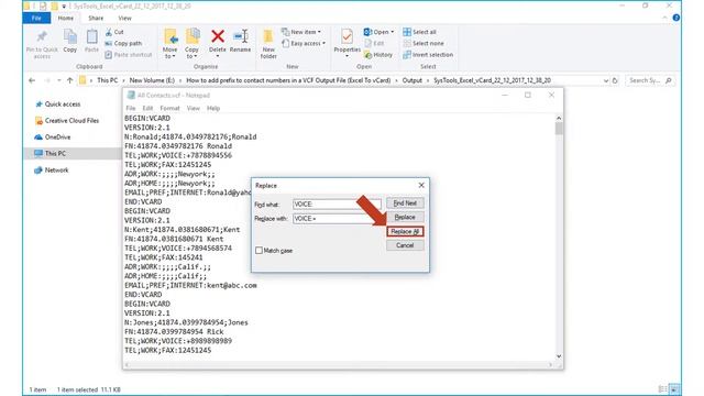 How to add International prefix to contact numbers in a VCF Output File смотреть онлайн