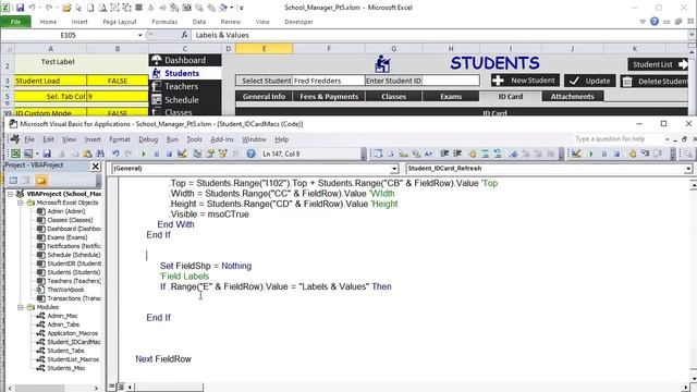 How To Generate ID Card Fields In 1 Click & Preview Word Documents In Excel [School Manager Pt. 5] смотреть онлайн