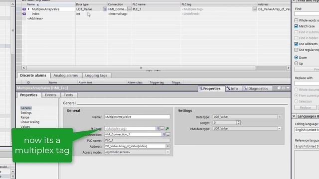 WinCC Unified V16: multiplex array of UDT with index tag смотреть онлайн