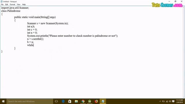 Java program to check whether a number is palindrome or not смотреть онлайн