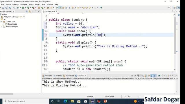 How to Create Methods in Java | Public Method and Static Method | Methods using Multiple Classes смотреть онлайн