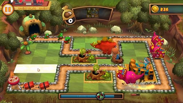 Go Home Dinosaurs! - Video review of humorous tower defense game with dinosaurs смотреть онлайн