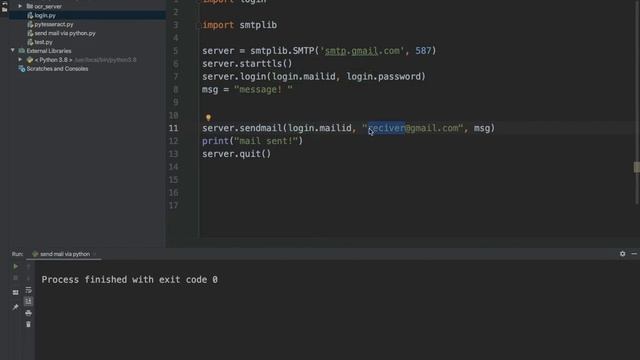 Send mail through Python using SMTP lib | python examples| Nilesh Hadalgi смотреть онлайн