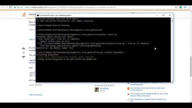 ImportError No module named 'Bio' смотреть онлайн