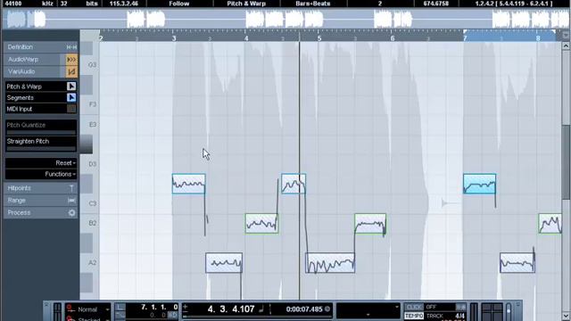 Cubase 5 (Stretching Audio) - VariAudio & Pitch Correct