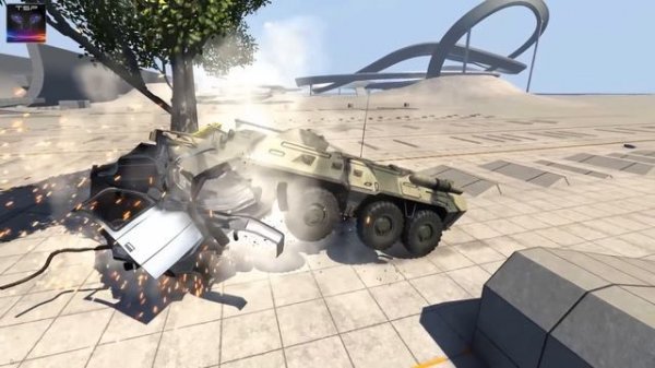 BeamNG drive - BTR 80 APC Crushing & Destroying Stuff