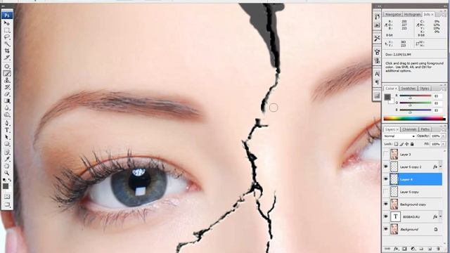 Создание каменной трещины на лице смотреть онлайн