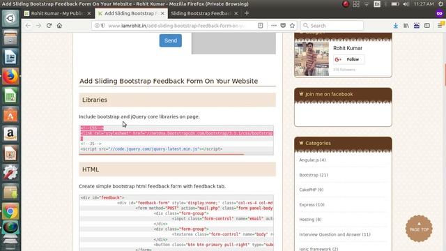 Sliding Bootstrap Feedback/Contact Form смотреть онлайн