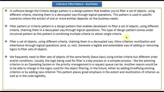 Filter or Criteria Design Pattern - KeyPoints смотреть онлайн