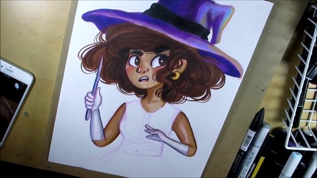 Drawing a WITCH in MARKERS! смотреть онлайн