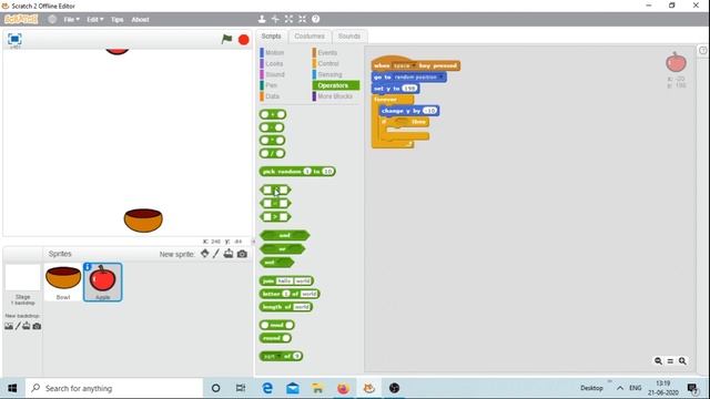How to make an apple catch game in scratch 2.0 | Part 1 | by VG | VG game maker смотреть онлайн