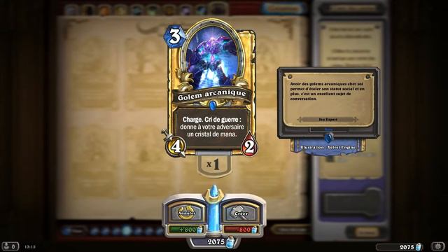 HearthStone: Golem arcanique (Arcane Golem golden card) смотреть онлайн