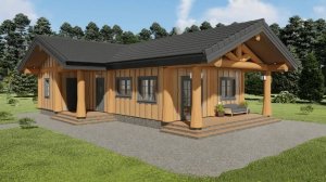Проект бани дикий сруб «Релакс» 72 м2