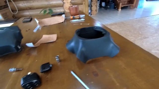 Тахо 840. Перетяжка руля. Кожа + алькантара. смотреть онлайн