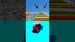 КАК ДАЛЕКО ПО ДЫРЯВЫМ БЛОКАМ ПРОЕДЕТ ЧИТ ТАЧКА? СМОТРИ НЕ УПАДИ В ГТА 5! #shorts