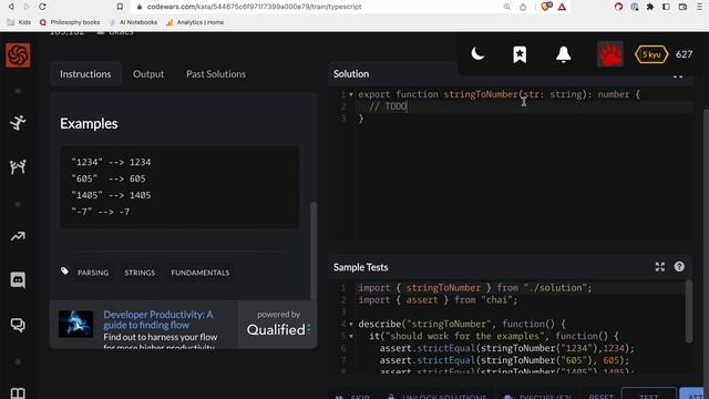 Codewars - Typescript - Convert a String to a Number! смотреть онлайн