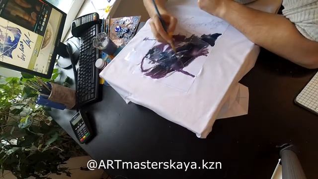 Роспись футболки по трафарету Егор Летов смотреть онлайн