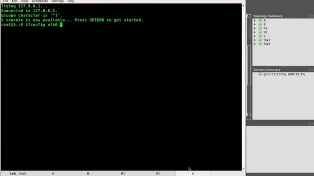 Topologia com NAT através de iptables no GNS3 смотреть онлайн