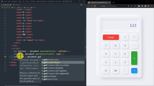 Simple Calculator with Dark Mode | Mini Project | Neumorphism Calculator using Html CSS & Javascrip смотреть онлайн