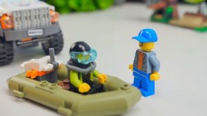 Лего Сити Отряд Спасателей - Джип полный привод с прицепом и Моторной Лодкой LEGO City 60165