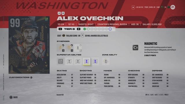 NHL 22 Новая коллекция 99 игроков!! Овечкин и Гудро!! смотреть онлайн