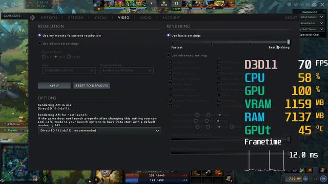 GeForce GTX 750 ti -- Intel Core i5-3470 -- Dota 2 FPS Test смотреть онлайн