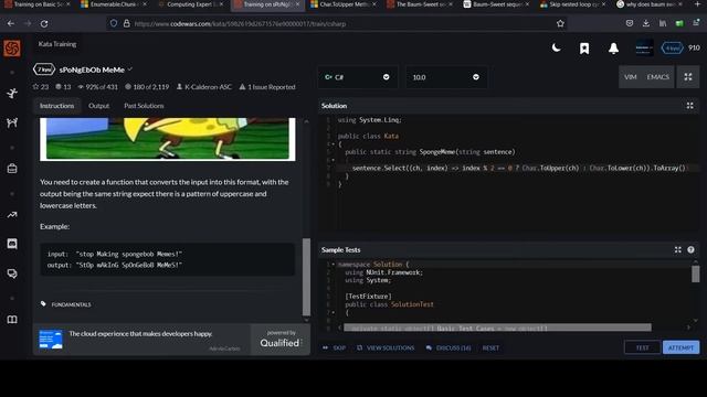 Code Wars C# 7 kyu: Spongebob Meme смотреть онлайн