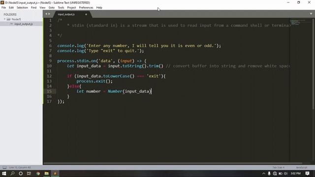 Input value from command shell (cmd) in node.js смотреть онлайн