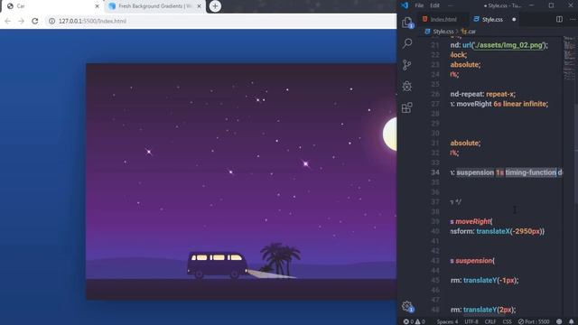 Drive Car Using CSS - Moving Car CSS Animation Using HTML/CSS/JavaScript смотреть онлайн