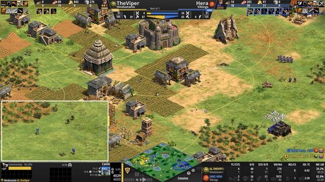 TheViper (2661) vs Hera (2664) | Hindustanis vs Vikings | Age of Empires II смотреть онлайн