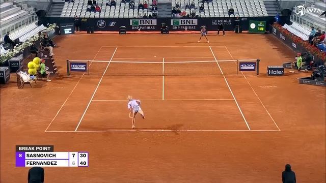 Aliaksandra Sasnovich vs. Leylah Fernandez | 2023 Rome Round 1 | WTA Match Highlights смотреть онлайн
