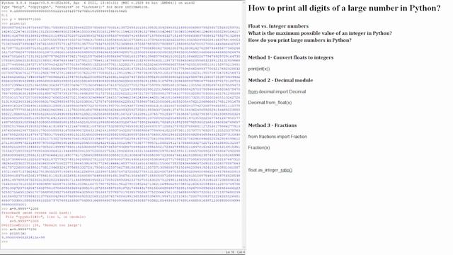 How to Print All Digits of a Large Number in Python? смотреть онлайн