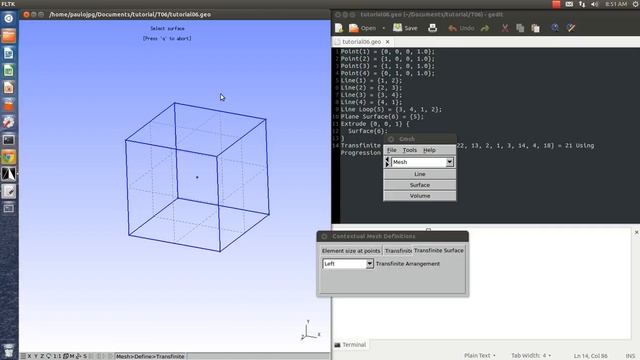 GMSH Calculix Transfinite Volume Mesh смотреть онлайн