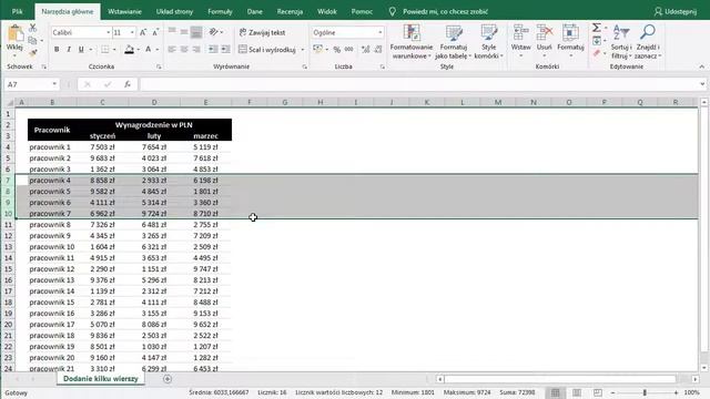 Excel - Dodawanie kilku wierszy lub kolumn смотреть онлайн