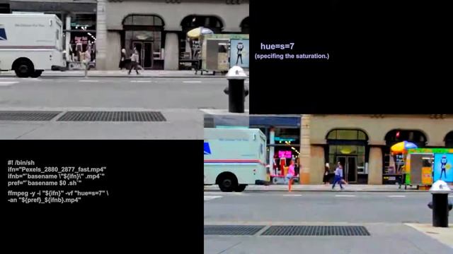 Examples of manupilation of video colors with ffmpeg - hue (2) - saturation смотреть онлайн