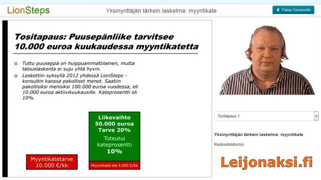 KK: Yksinyrittäjän tärkeimmät laskelmat myyntikatetarve ja myyntikatteen kertyminen смотреть онлайн