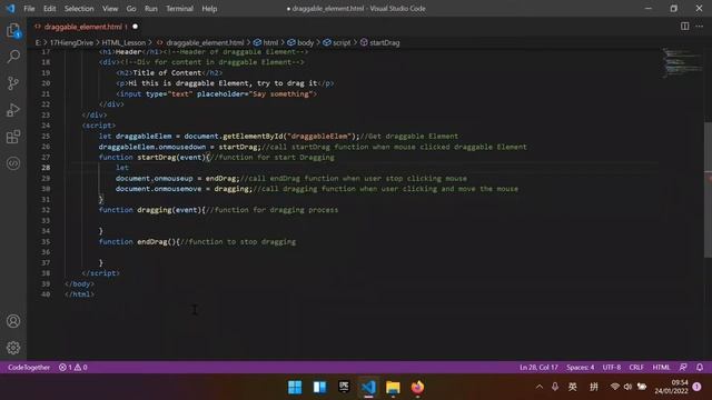 Draggable Element Javascript смотреть онлайн