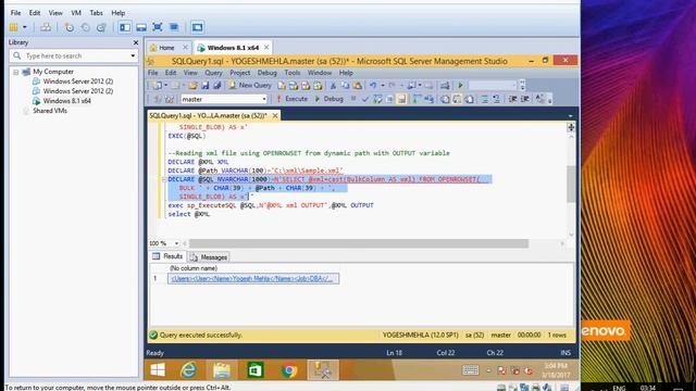 Dynamic path in OPENROWSET with OUTPUT variable смотреть онлайн